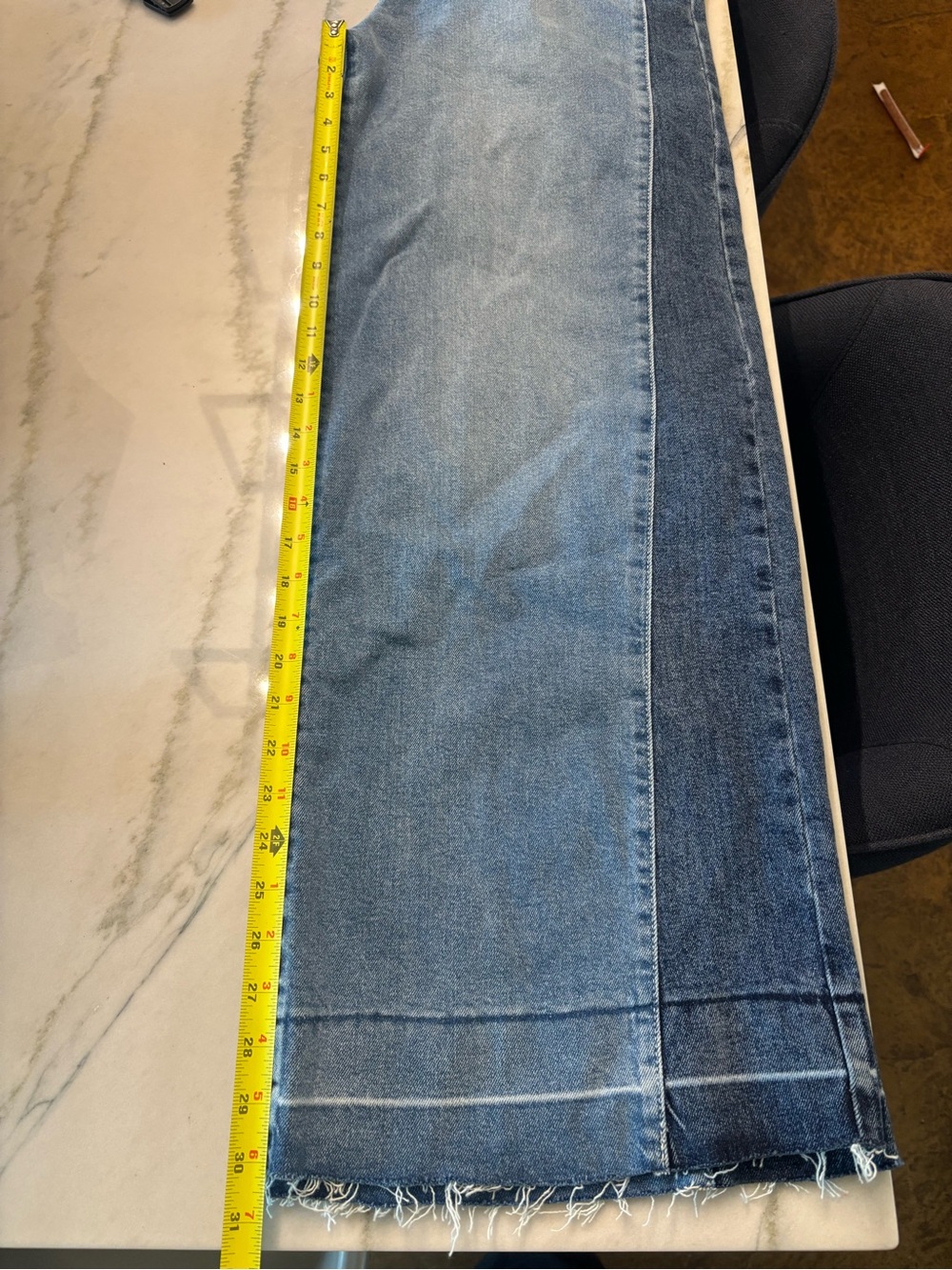 Jessica Simpson Freesia Two-Tone Wide-Leg Cotton Blend Jeans Sz 8 - Picture 7 of 8